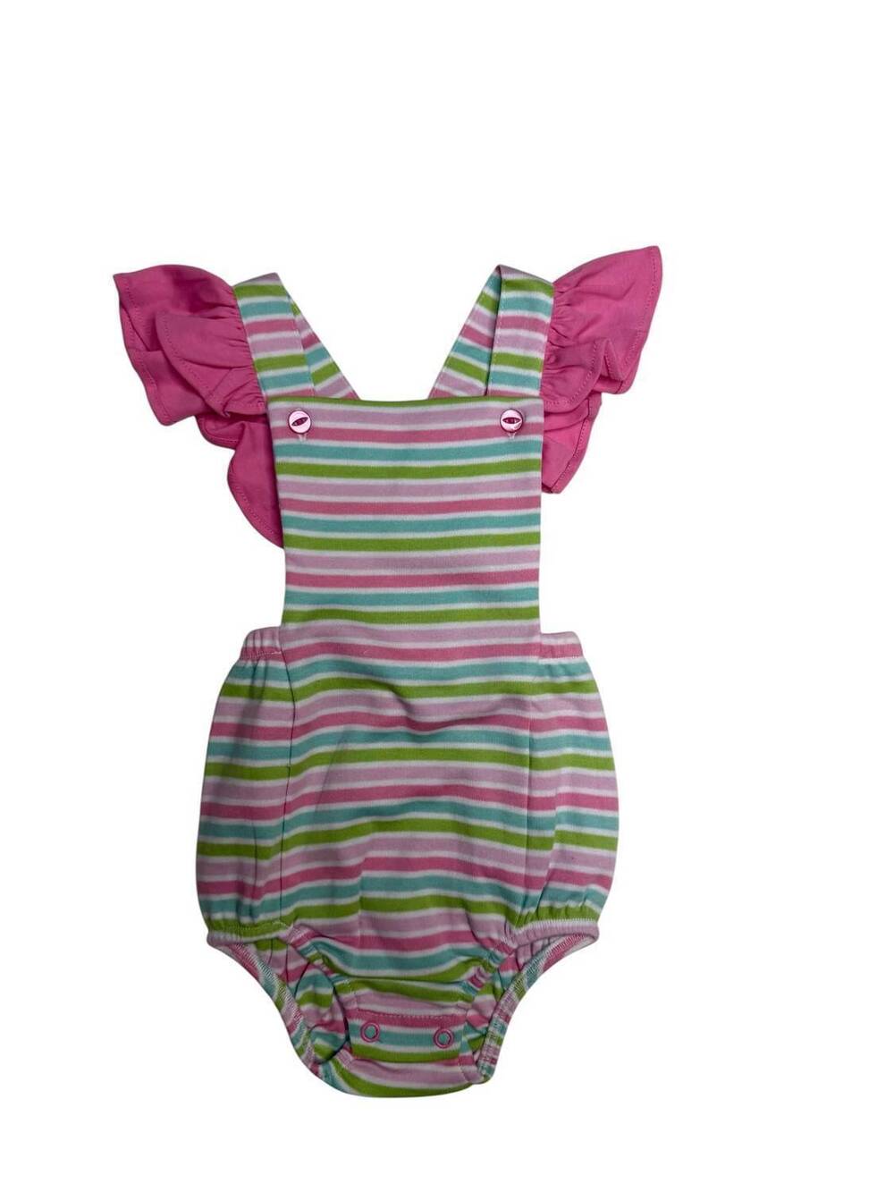 NEW SQUIGGLES girl's sunsuit romper in bright stripes